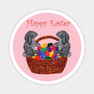 Happy Easter Bunnies Magnet